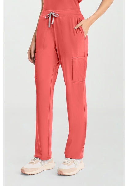 Achieve CK096 Women's 5-Pocket Straight Leg Scrub Pants True Coral