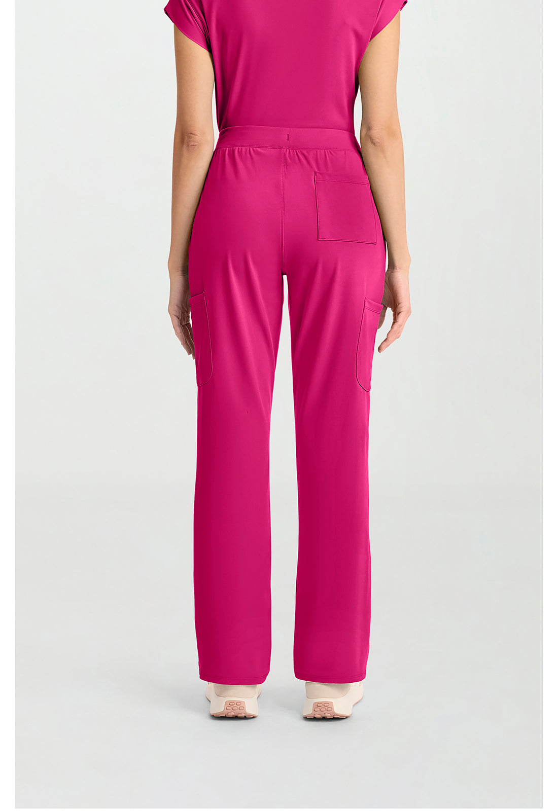 Achieve CK096 Women's 5-Pocket Straight Leg Scrub Pants Tropical Hibiscus