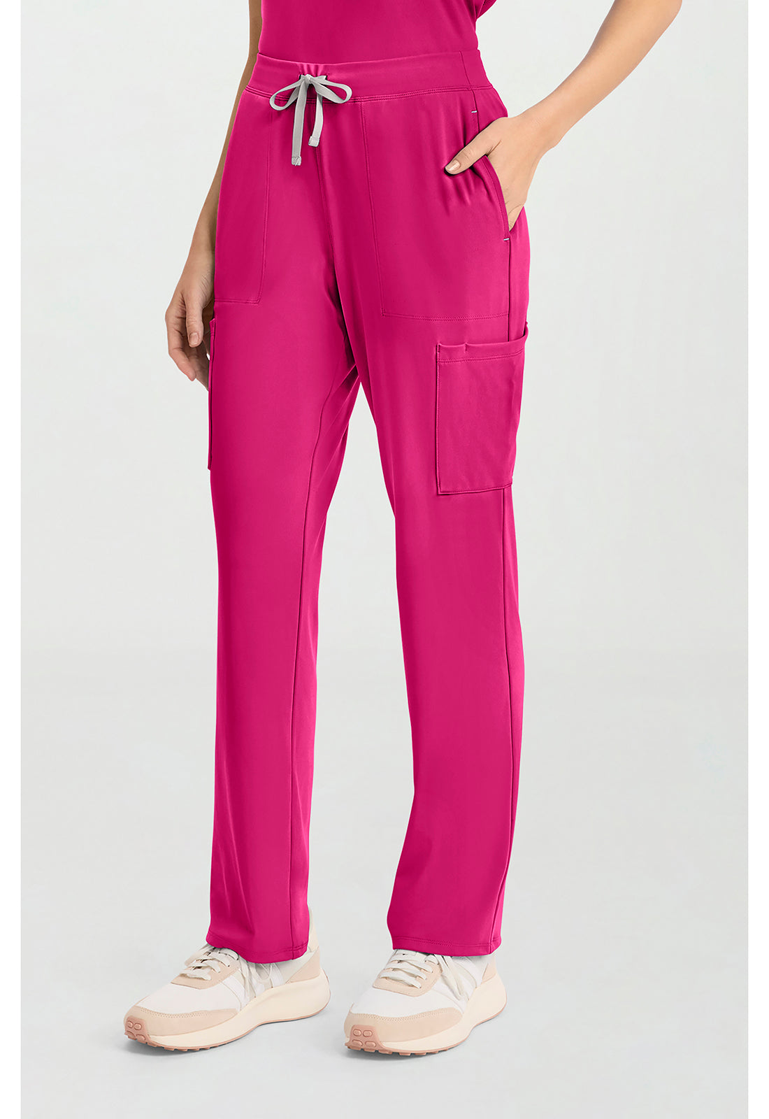 Achieve CK096 Women's 5-Pocket Straight Leg Scrub Pants Tropical Hibiscus