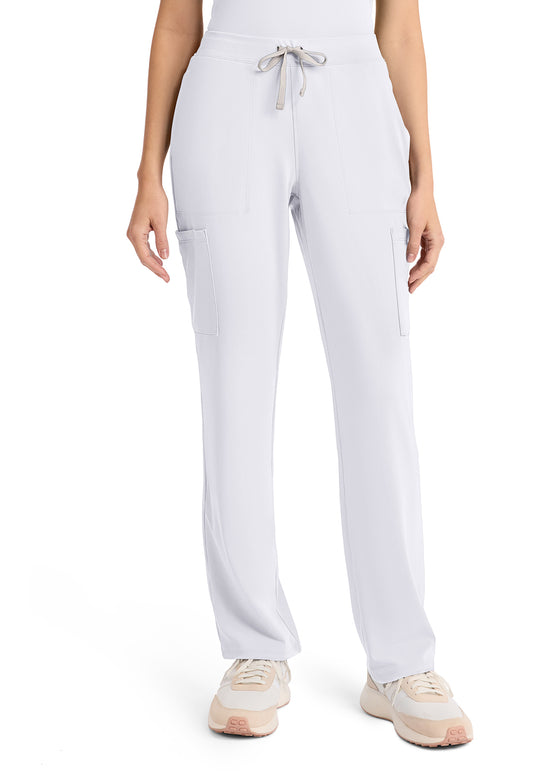 Achieve CK096 Women's 5-Pocket Straight Leg Scrub Pants White