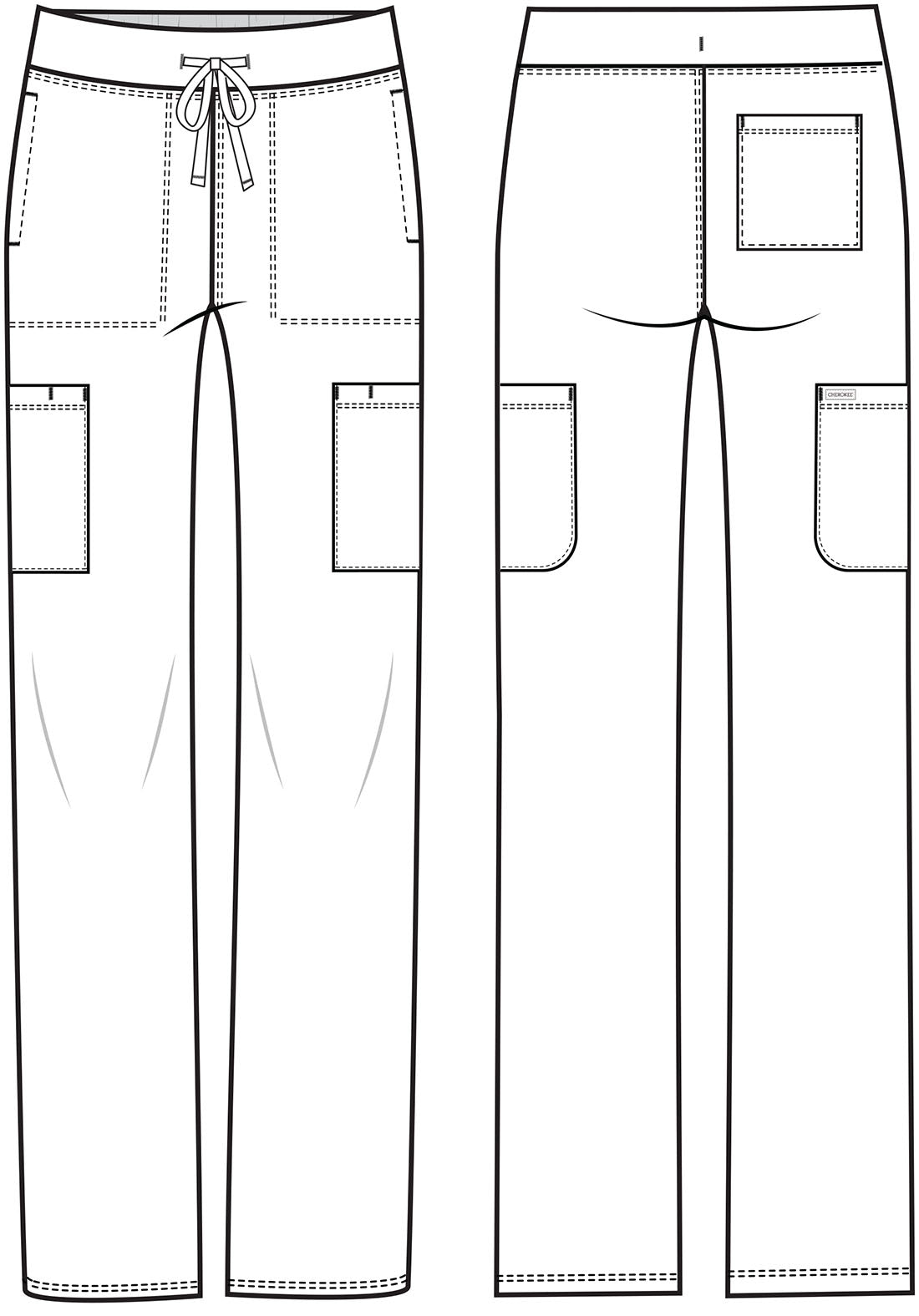 Achieve CK096 Women's 5-Pocket Straight Leg Scrub Pants White