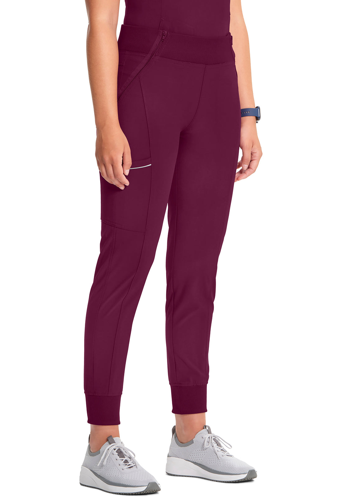 Classics CK110A Mid Rise Jogger Wine Model Image Left Side | Infinity