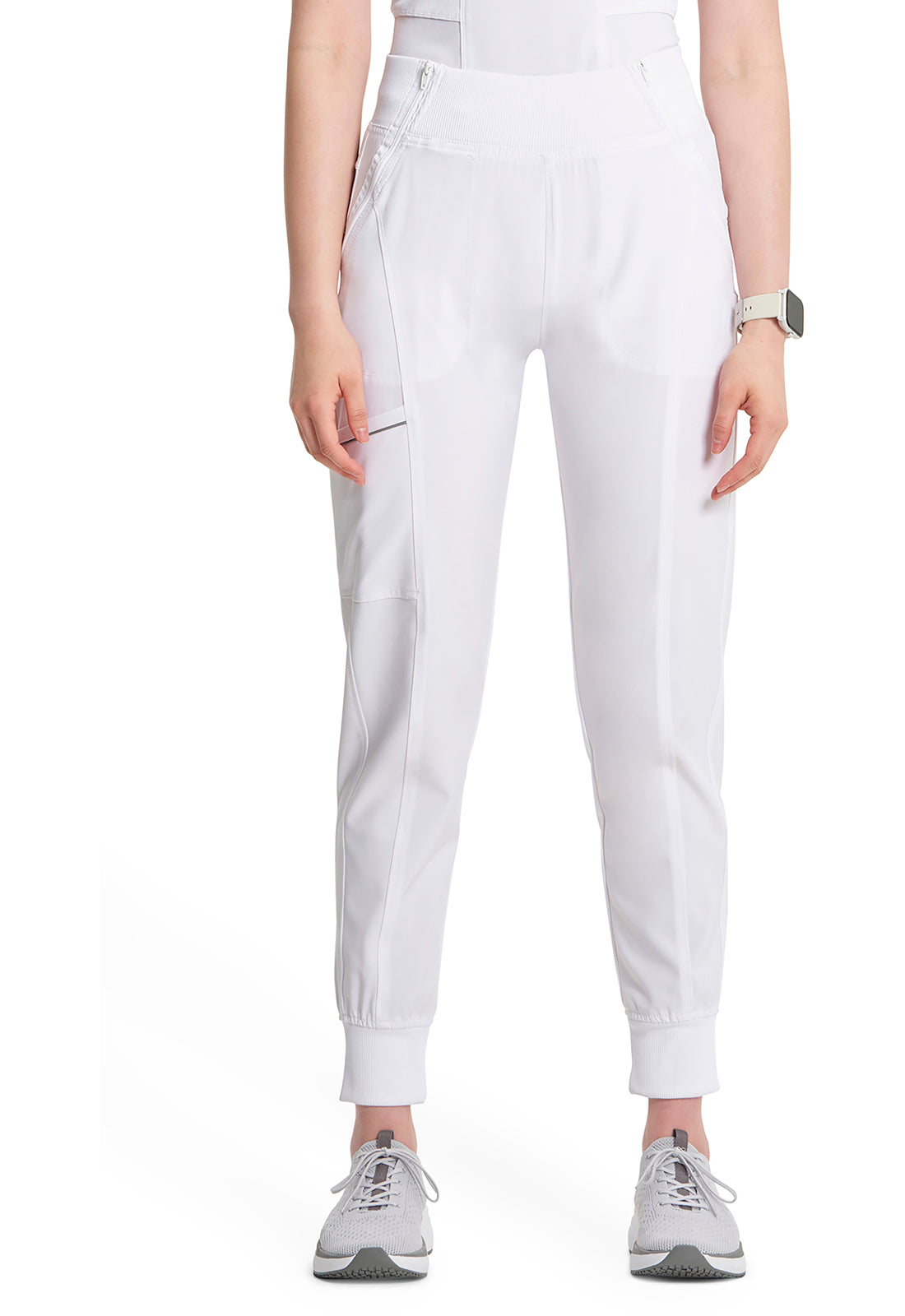 Classics CK110A Mid Rise Jogger White Model Image Front | Infinity