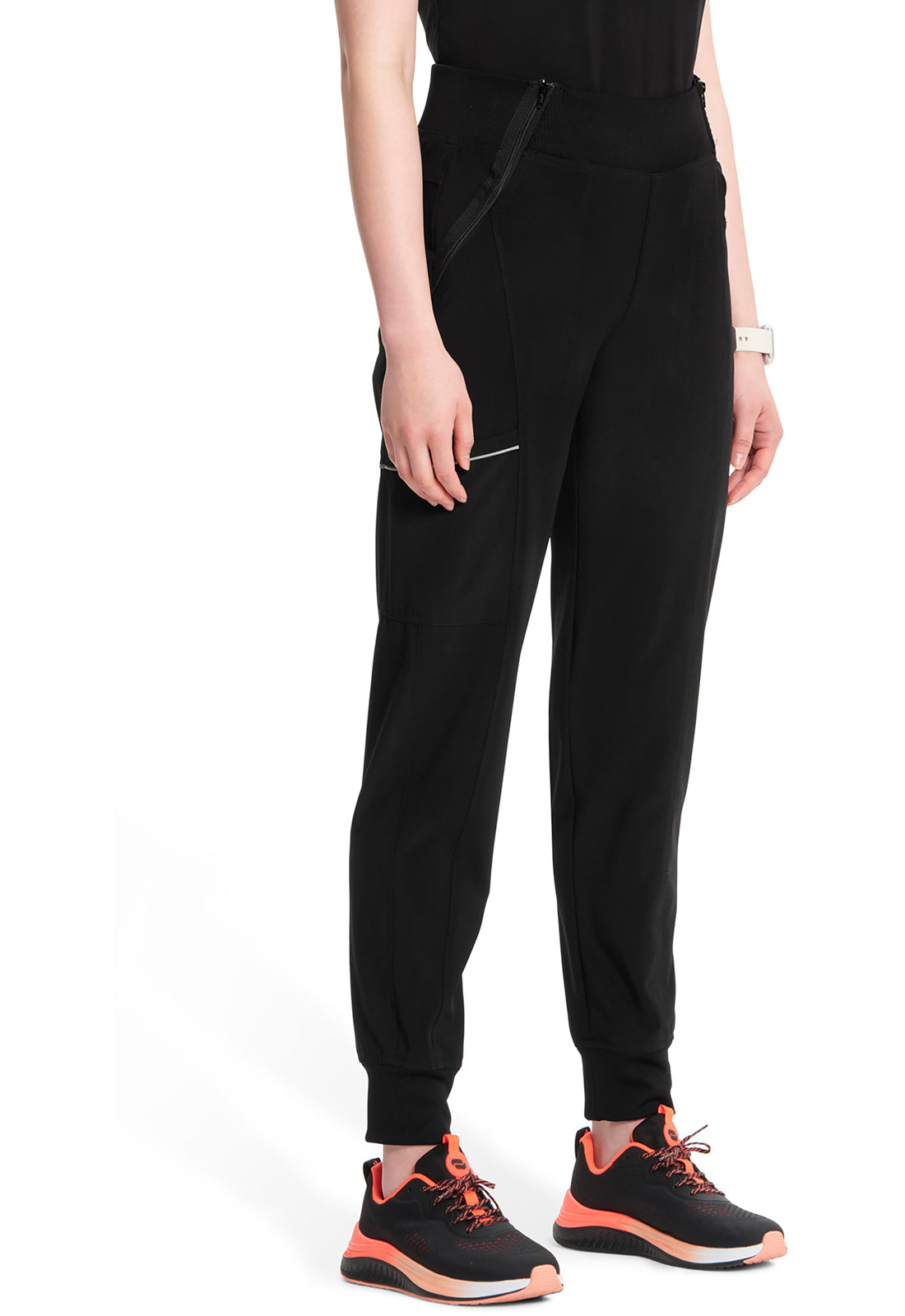 Classics CK110A Mid Rise Jogger Black Model Image Left Side | Infinity