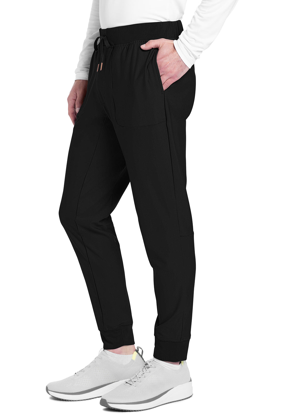 Form CK112 Men's Mid Rise Jogger Black Model Image Right Side | Cherokee