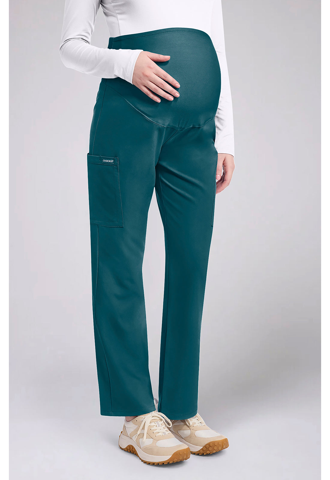 Workwear Originals Ultra CK118A Women's Maternity Straight leg Scrub Pants Caribbean Blue