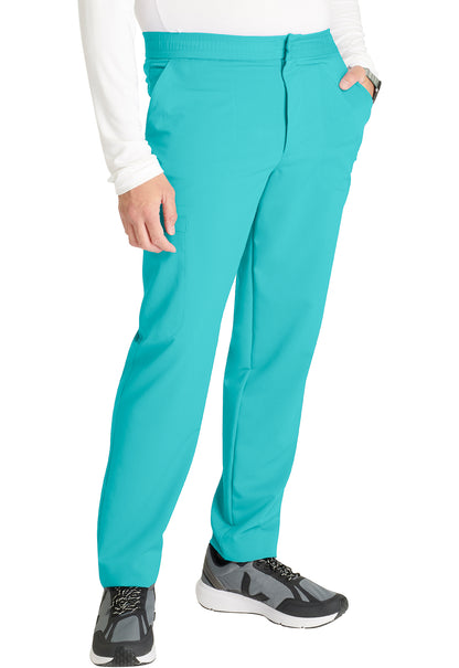 Atmos CK131A Men's Tapered Leg Pants Teal Blue Model Image Left Side | Cherokee