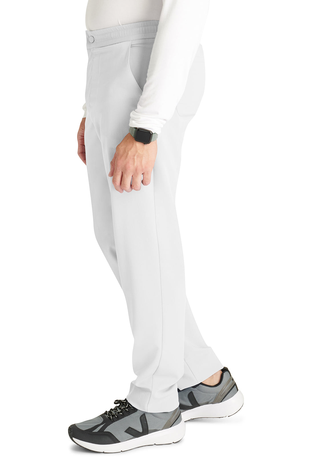 Atmos CK131A Men's Tapered Leg Pants White Model Image Right Side | Cherokee