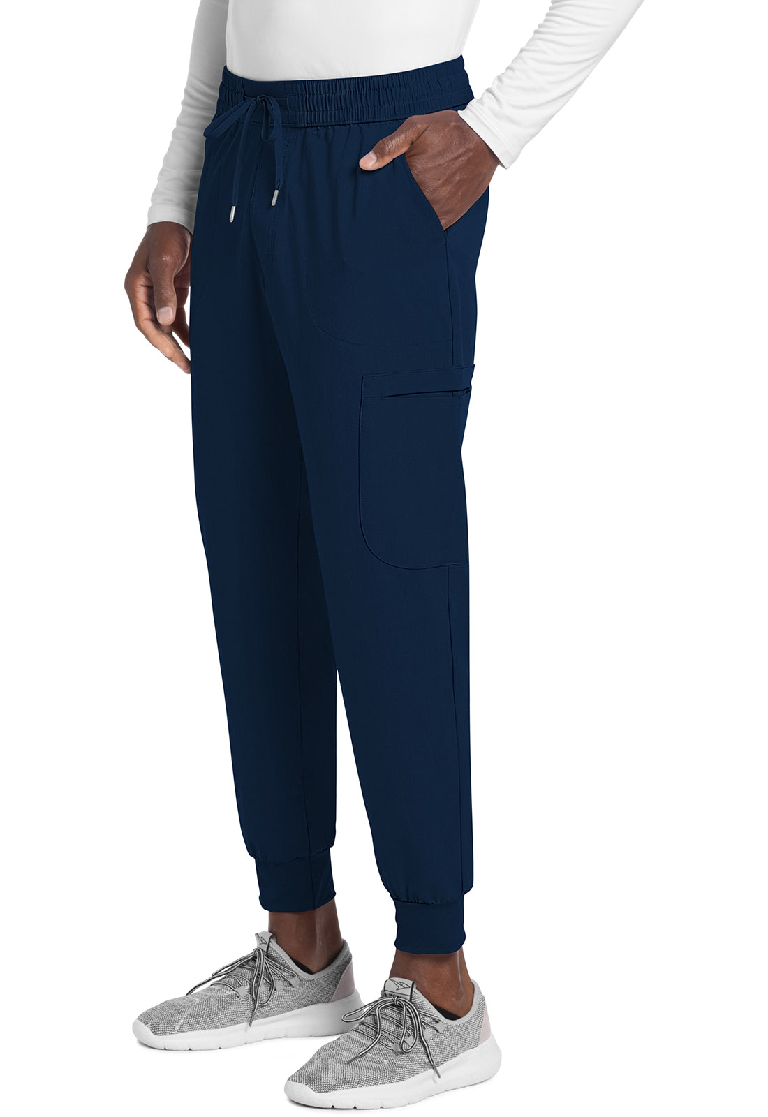 Atmos CK132A Men's Drawstring Jogger Navy Model Image Right Side | Cherokee