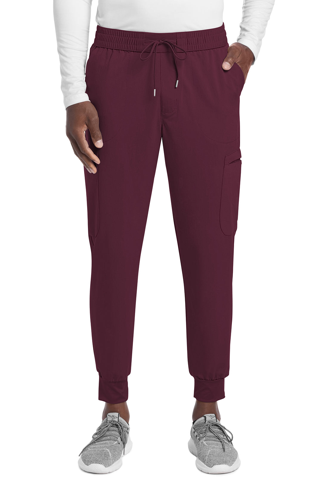 Atmos CK132A Men's Mid Rise Jogger Wine Model Image Front | Cherokee