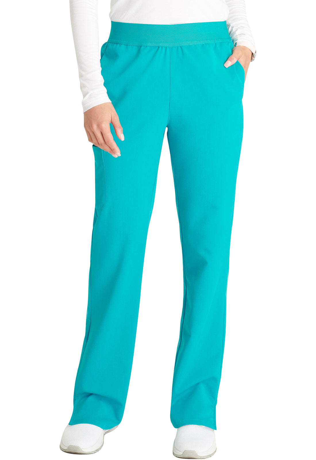 Atmos CK136A Mid Rise Pull-on Straight Leg Pants Teal Blue