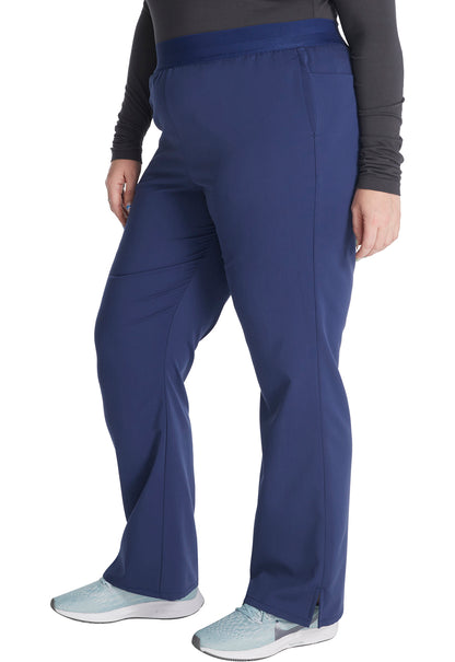 Atmos CK136A Mid Rise Pull-on Straight Leg Pants Navy Model Image Right Side | Cherokee