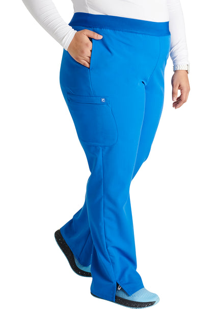 Atmos CK136A Mid Rise Pull-on Straight Leg Pants Royal Model Image Left Side | Cherokee