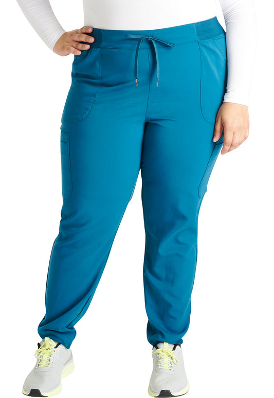 Atmos CK138A Mid Rise Pull-on Jogger Caribbean Blue Model Image Front | Cherokee