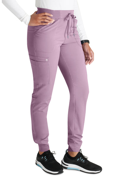 Atmos CK138A Mid Rise Pull-on Jogger Mauve Haze Model Image Left Side | Cherokee