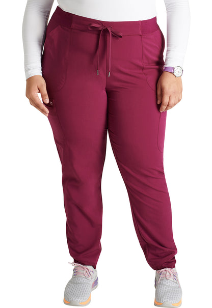 Atmos CK138A Mid Rise Pull-on Jogger Wine Model Image Front | Cherokee