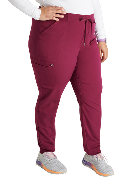 Atmos CK138A Mid Rise Pull-on Jogger Wine Model Image Left Side | Cherokee