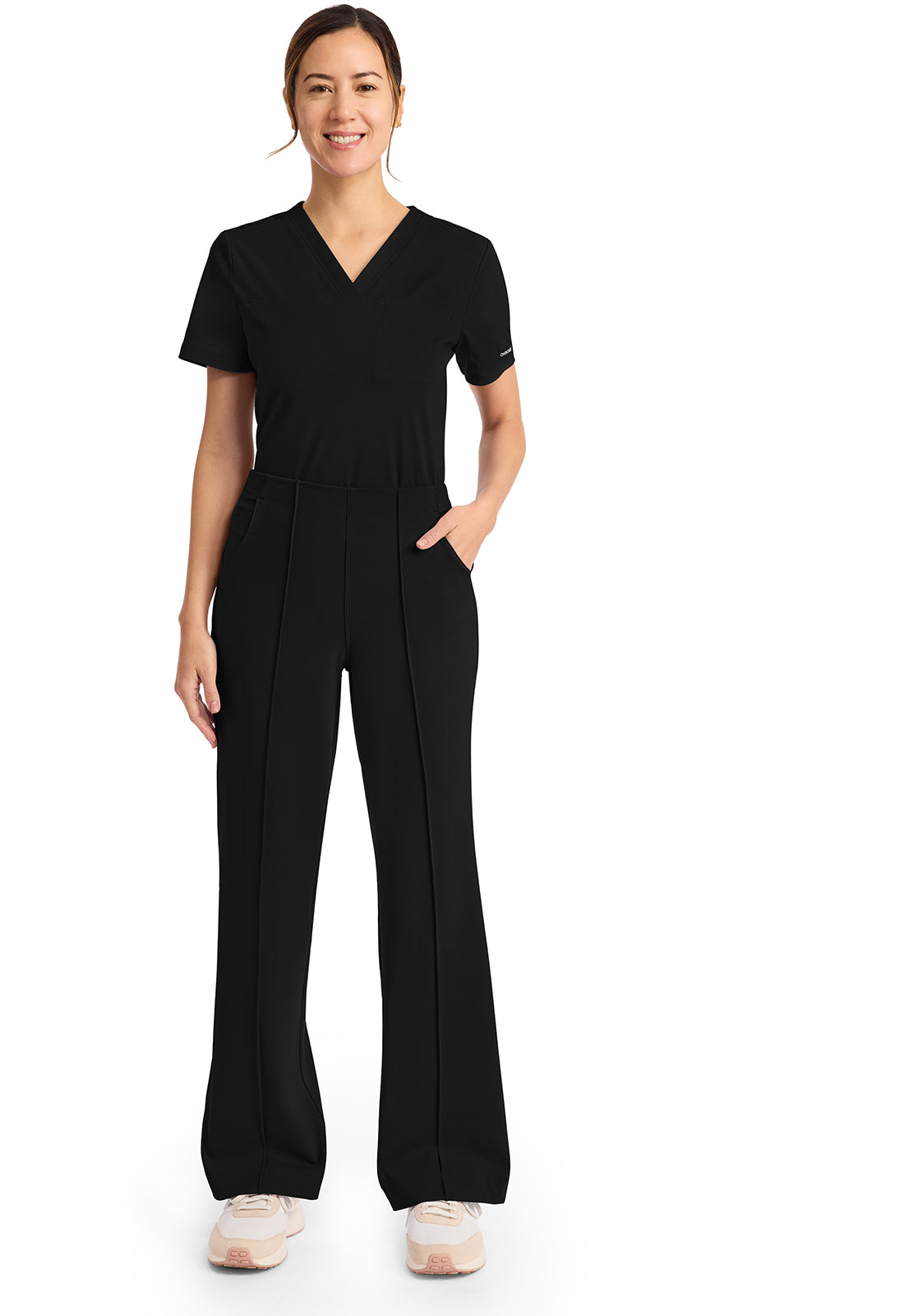 Achieve CK162 Women's 3 Pocket Wide Leg Pant Black Image 2