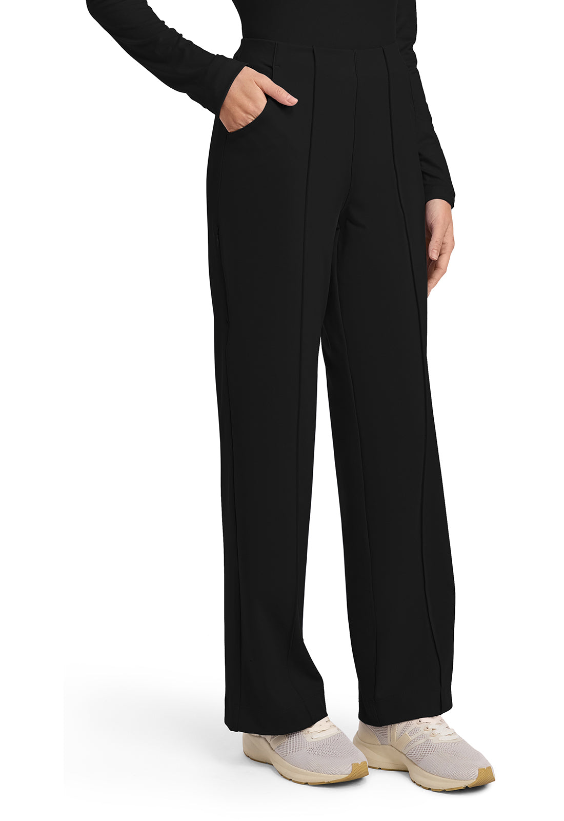Achieve CK162 Women's 3-Pocket Wide Leg Pants Black Image