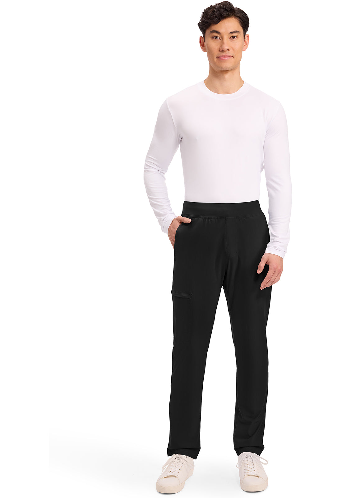 Form CK185 Men's Tapered Leg Pull-on Scrub Pants Black