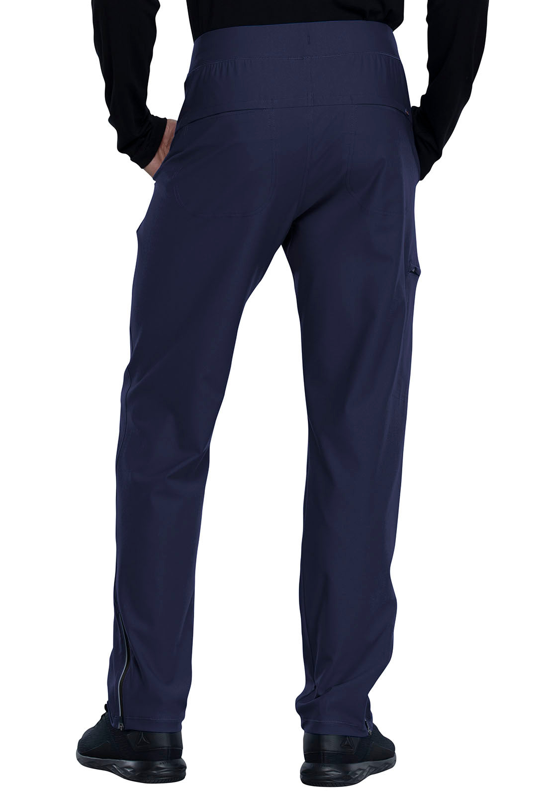 Form CK185 Men's Tapered Leg Pull-on Pants Navy Model Image Back | Cherokee