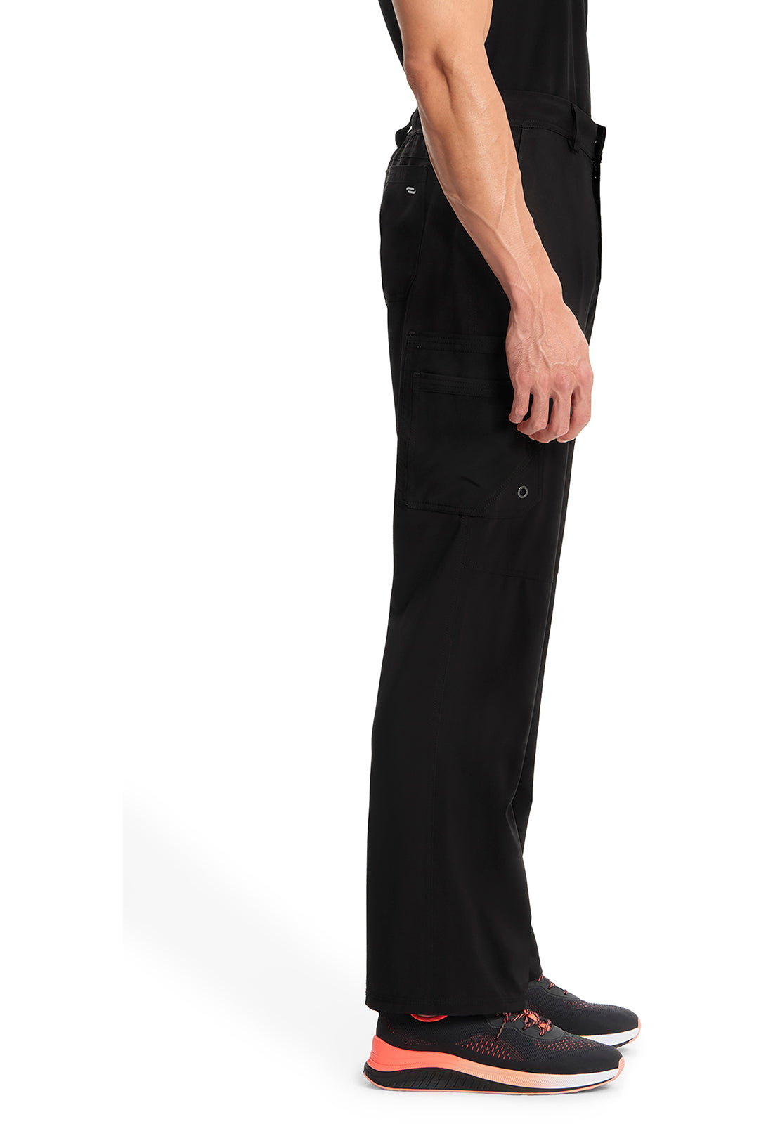 Classics CK200A Men's Fly Front Pants Black Model Image Right Side | Infinity