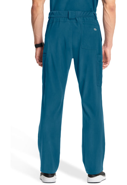 Classics CK200A Men's Fly Front Pants Caribbean Blue Model Image Back | Infinity