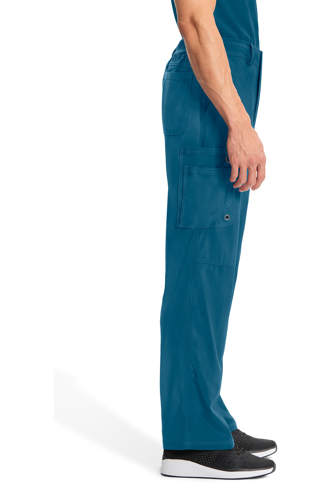 Classics CK200A Men's Fly Front Pants Caribbean Blue Model Image Right Side | Infinity