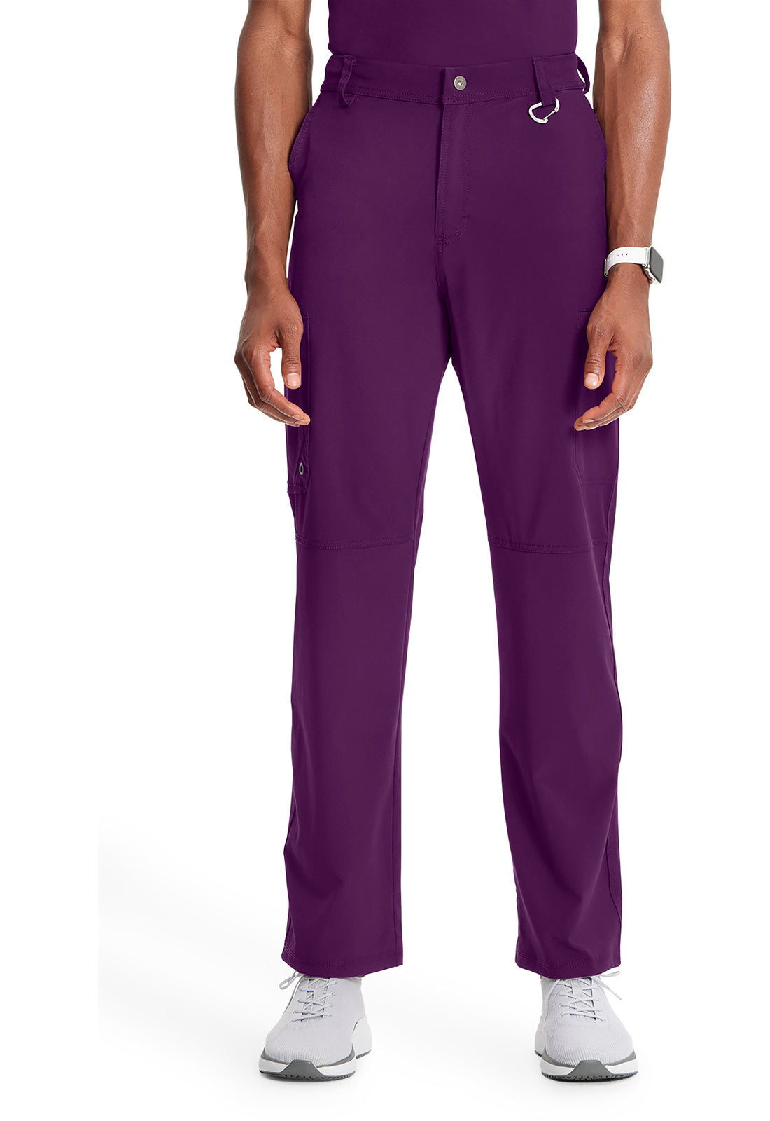 Classics CK200A Men's Fly Front Pants Eggplant Model Image Front | Infinity