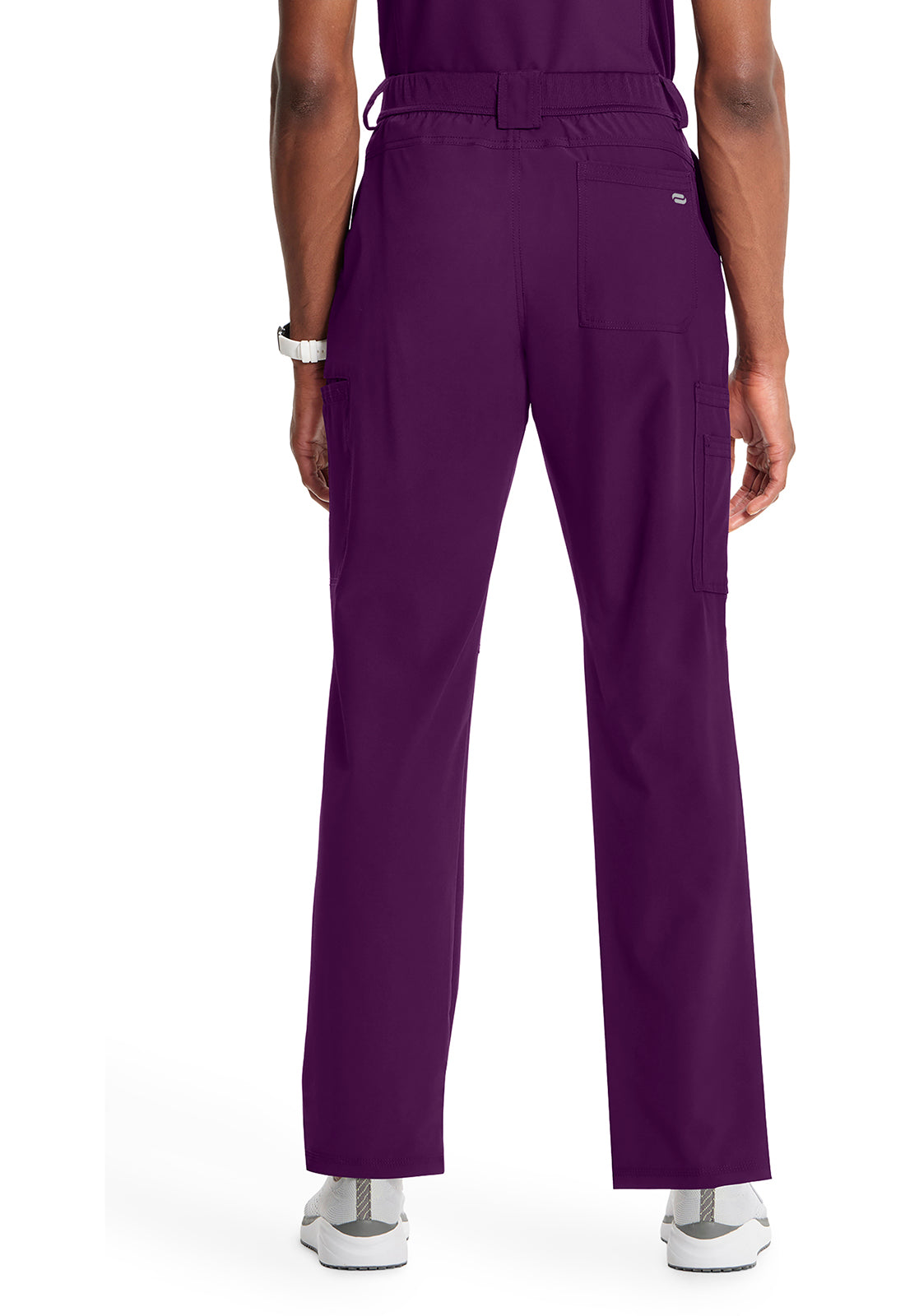 Classics CK200A Men's Fly Front Pants Eggplant Model Image Back | Infinity