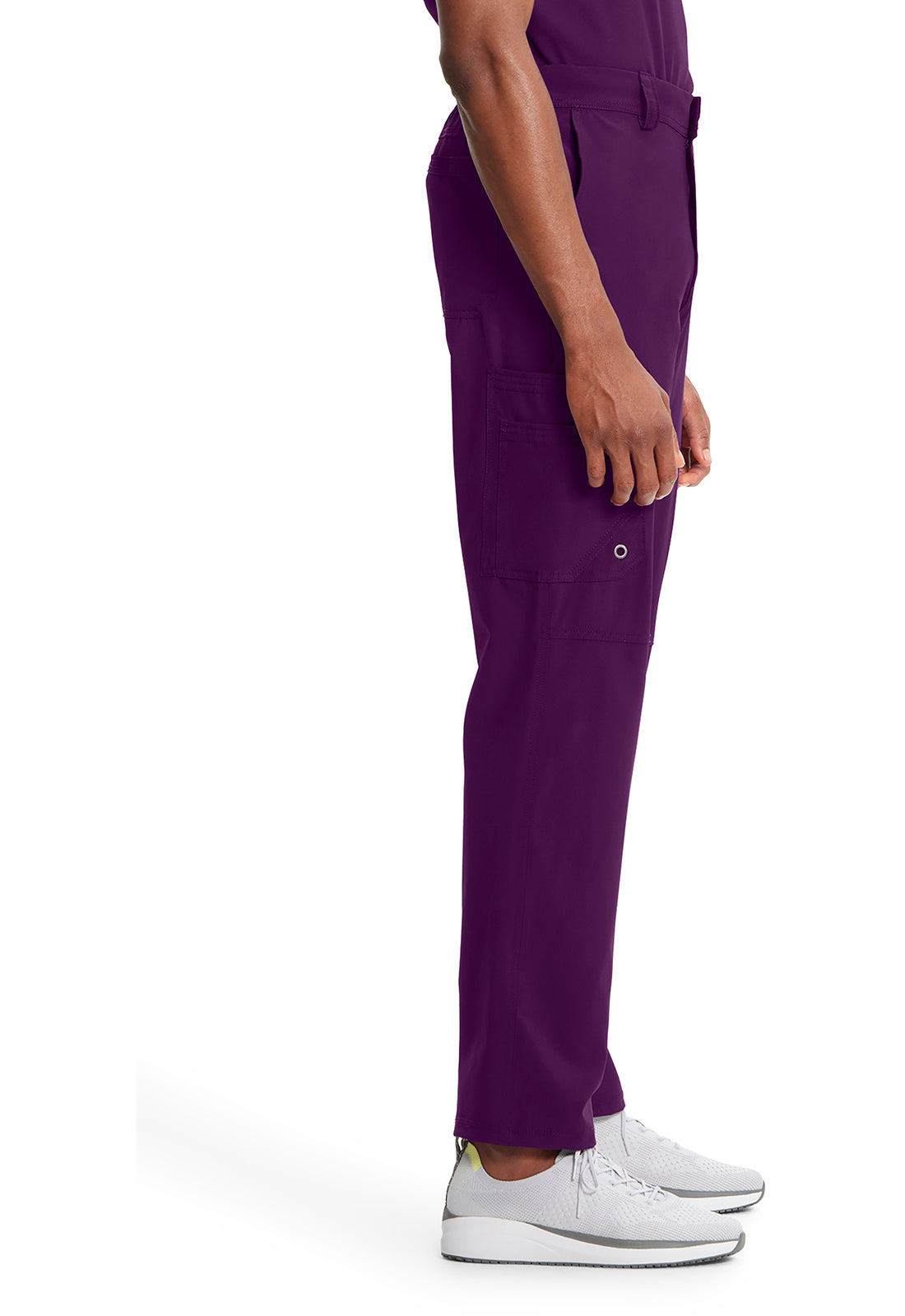 Classics CK200A Men's Fly Front Pants Eggplant Model Image Right Side | Infinity