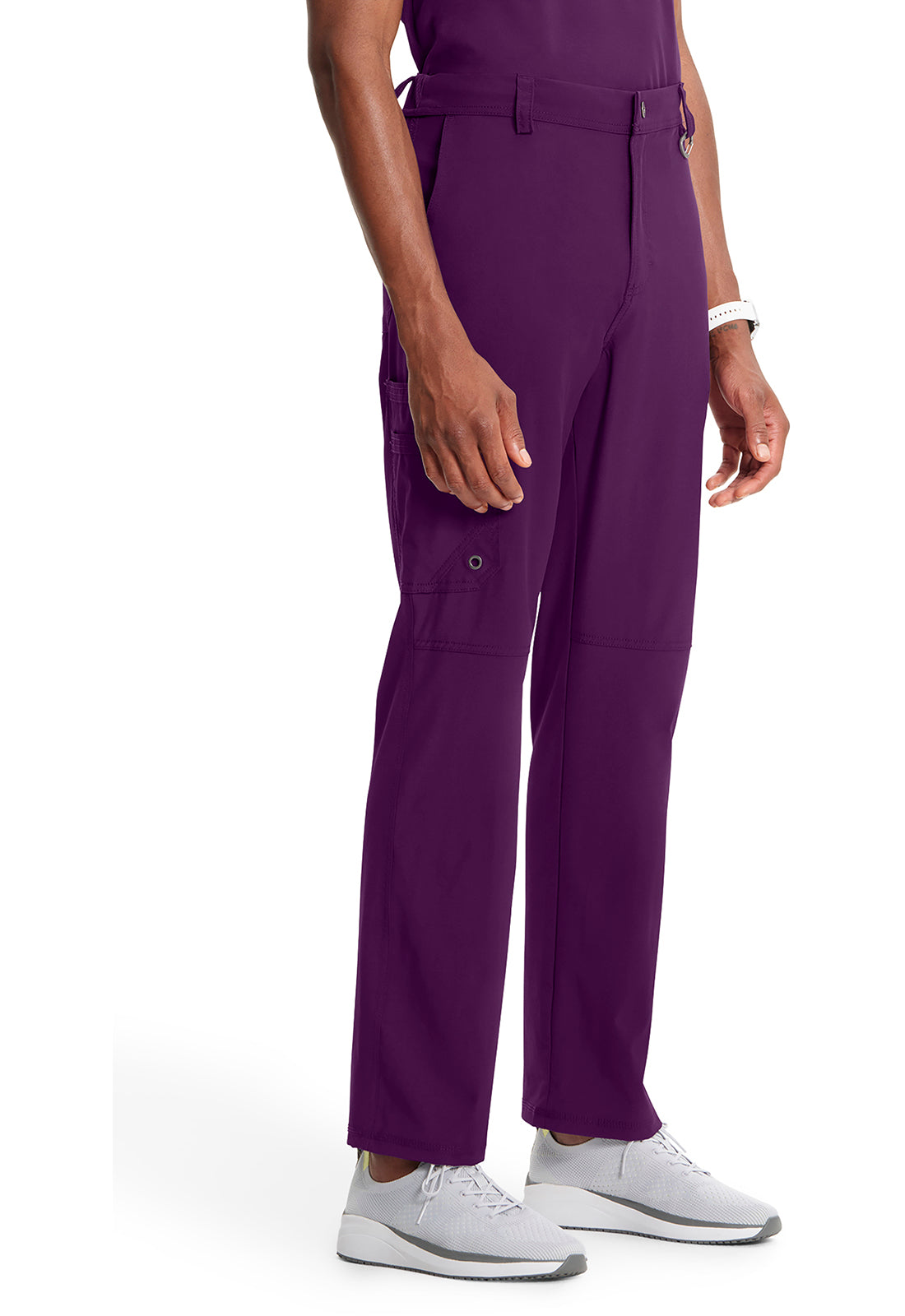 Classics CK200A Men's Fly Front Pants Eggplant Model Image Left Side | Infinity