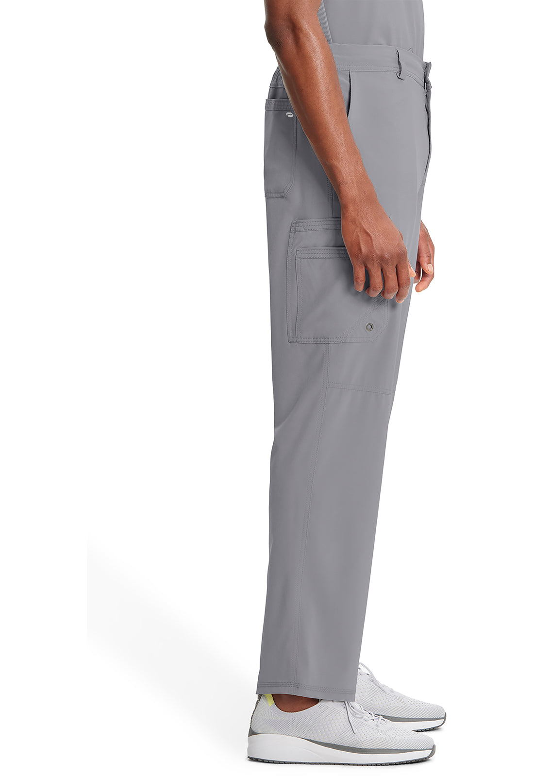 Classics CK200A Men's Fly Front Pants Grey Model Image Right Side | Infinity