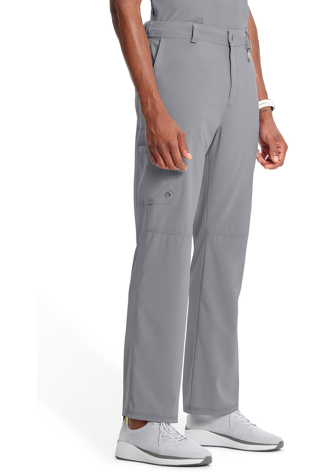 Classics CK200A Men's Fly Front Pants Grey Model Image Left Side | Infinity