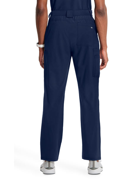 Classics CK200A Men's Fly Front Pants Navy Model Image Back | Infinity