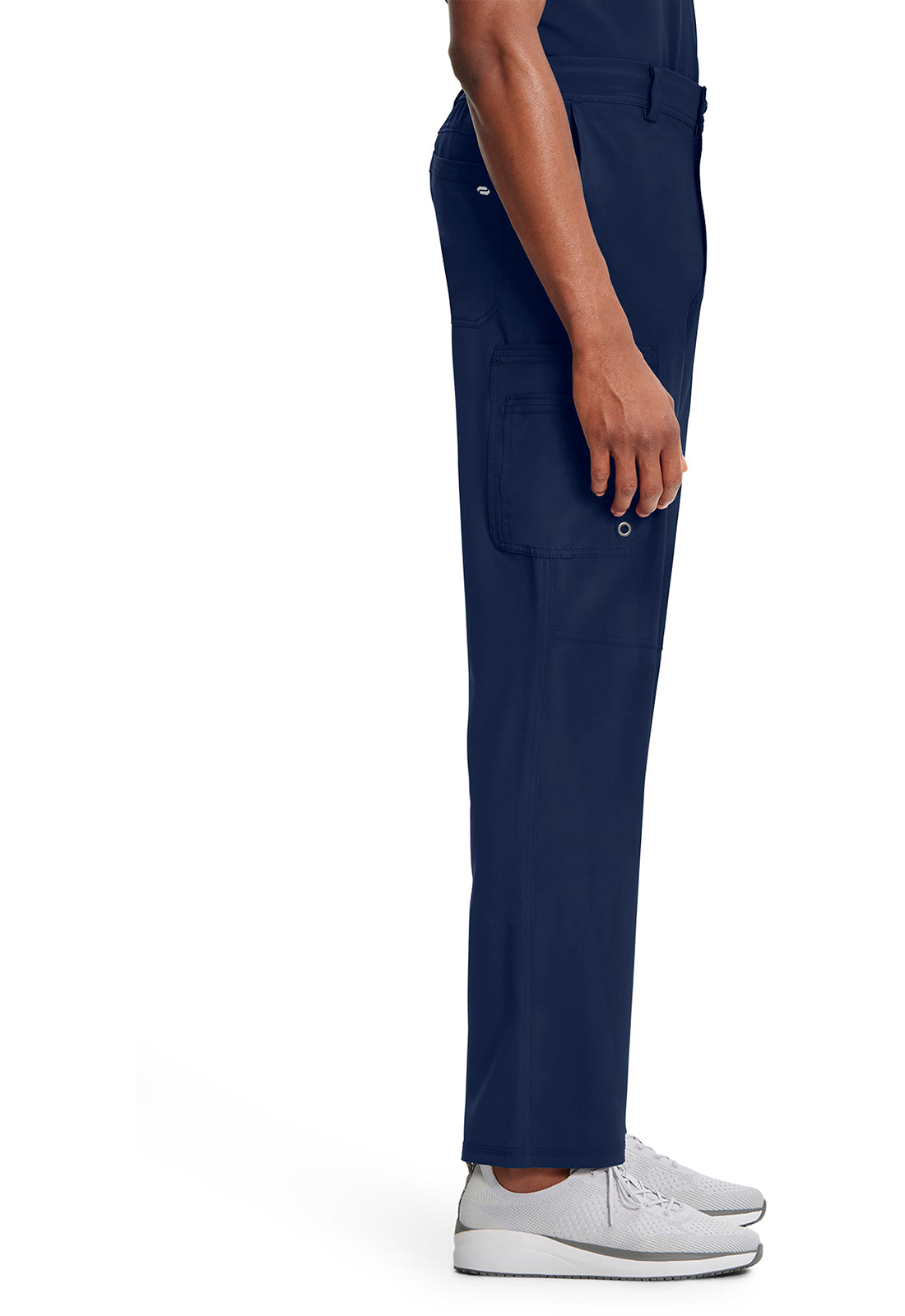 Classics CK200A Men's Fly Front Pants Navy Model Image Right Side | Infinity