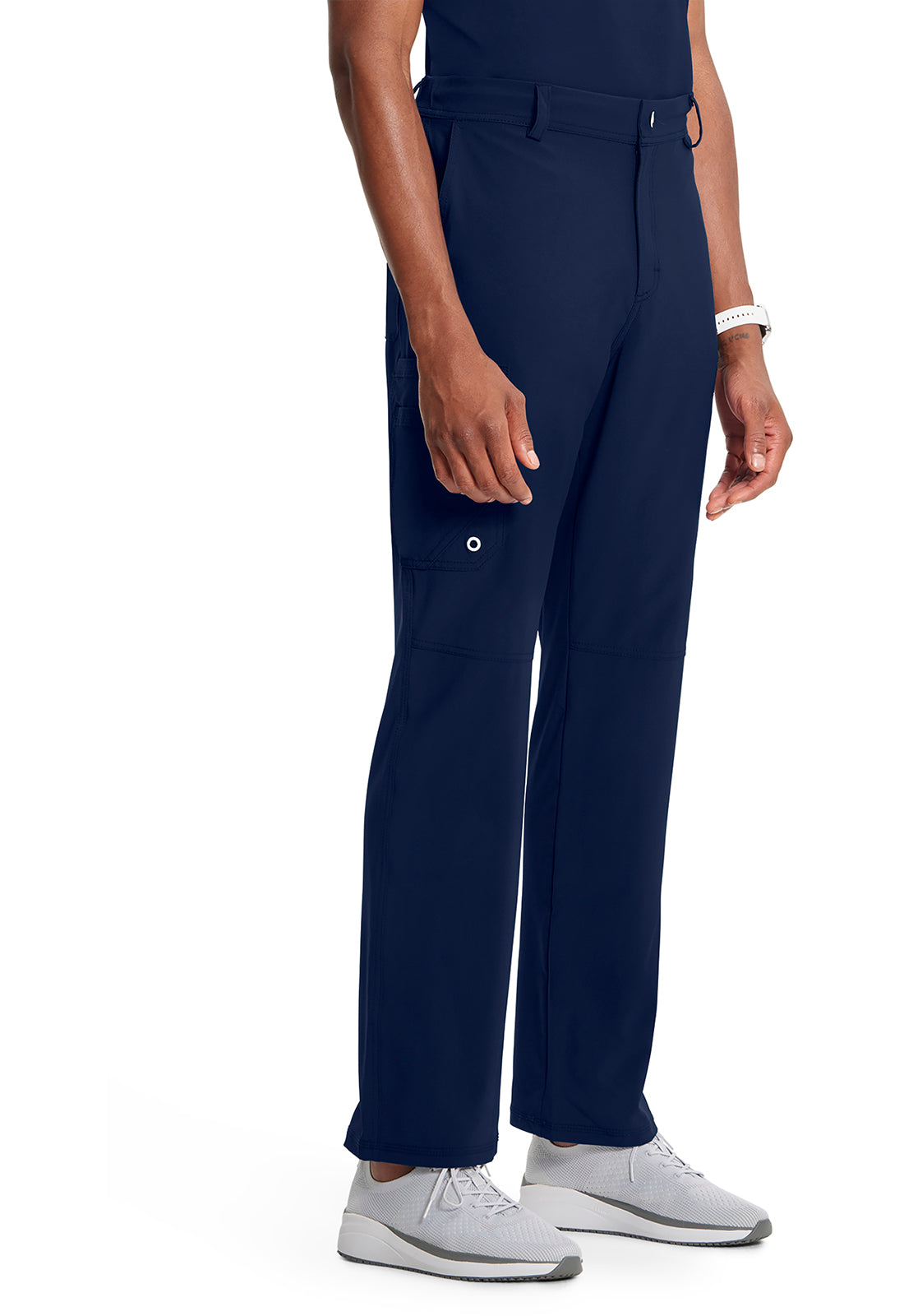 Classics CK200A Men's Fly Front Pants Navy Model Image Left Side | Infinity