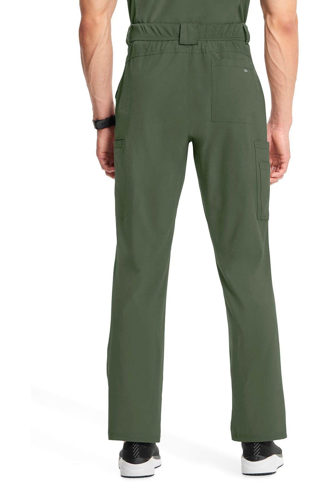 Classics CK200A Men's Fly Front Pants Olive Model Image Back | Infinity