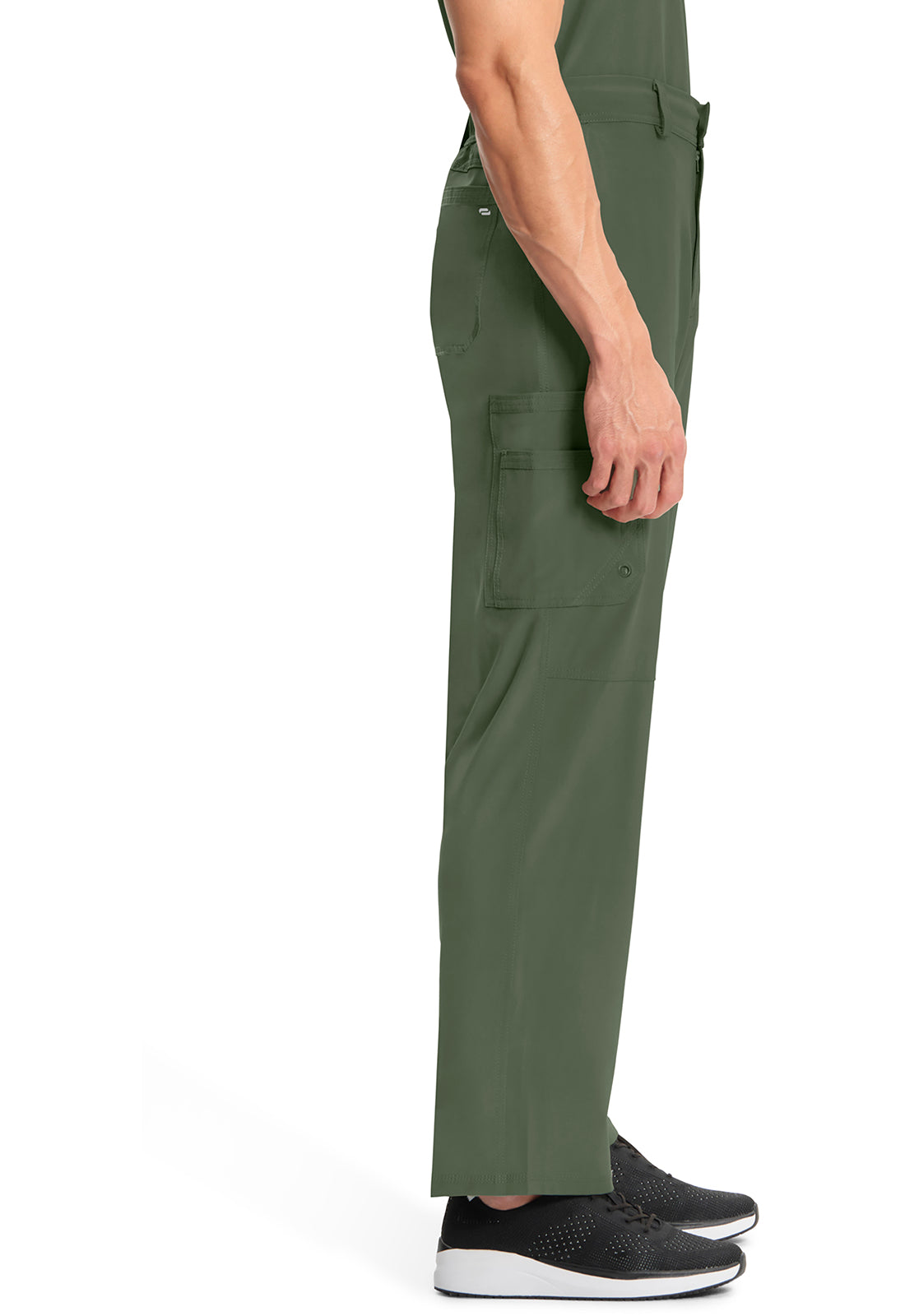 Classics CK200A Men's Fly Front Pants Olive Model Image Right Side | Infinity