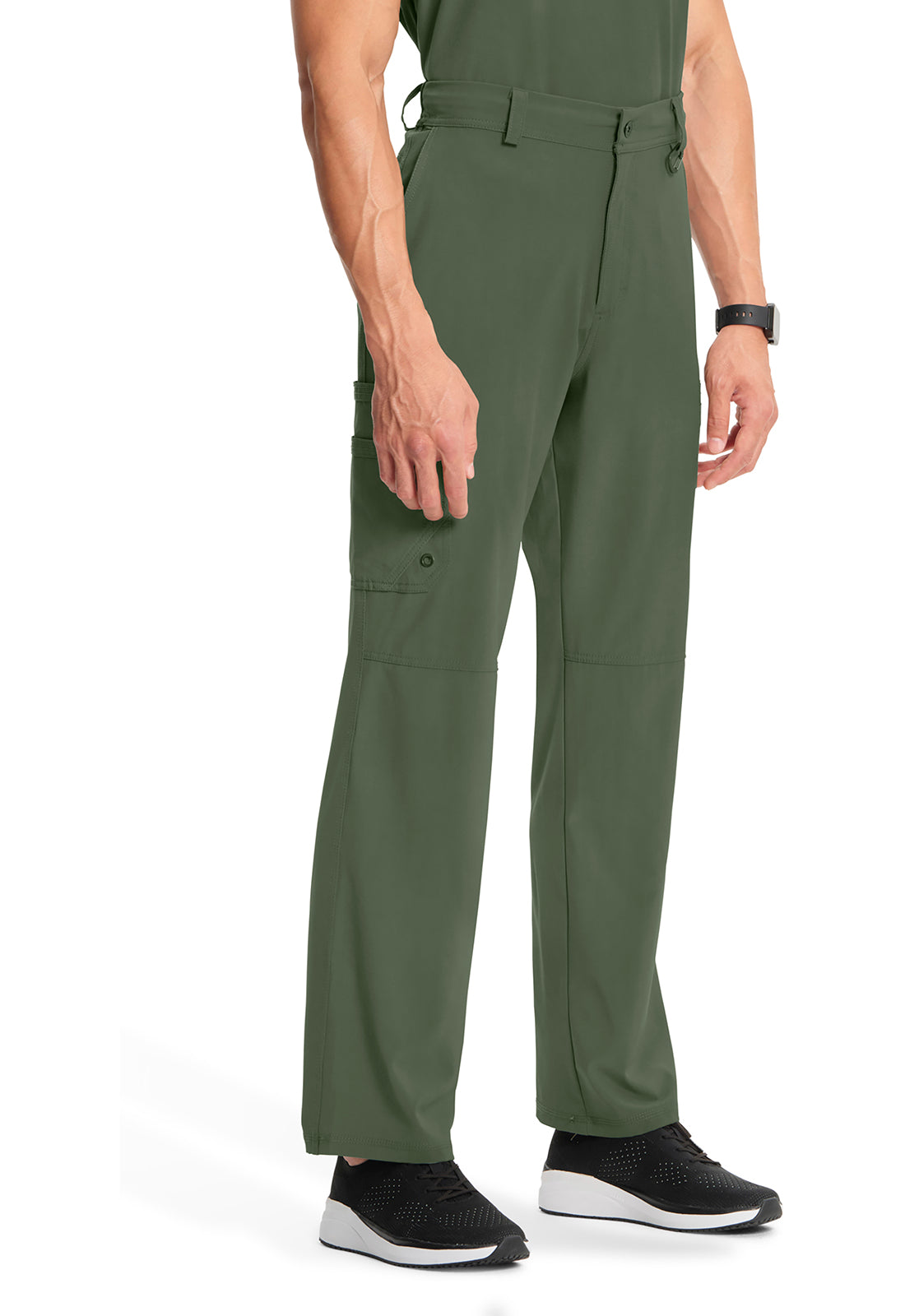 Classics CK200A Men's Fly Front Pants Olive Model Image Left Side | Infinity