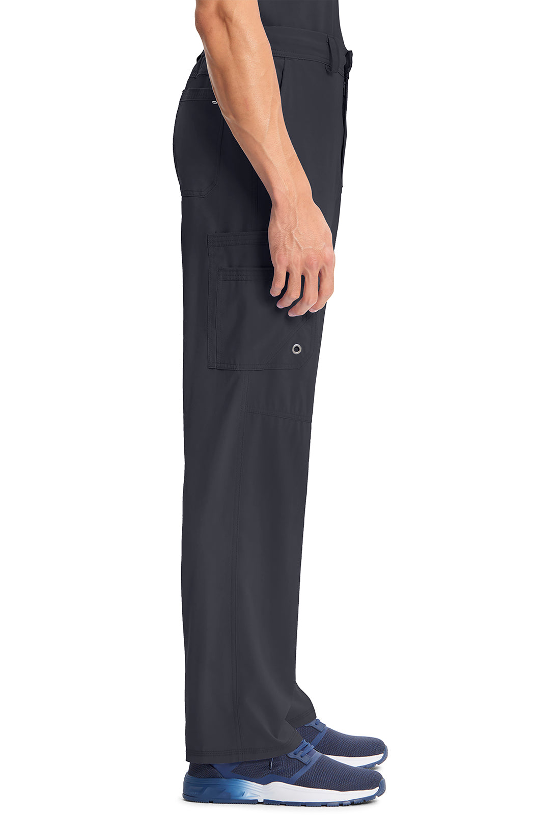 Classics CK200A Men's Fly Front Pants Pewter Model Image Right Side | Infinity