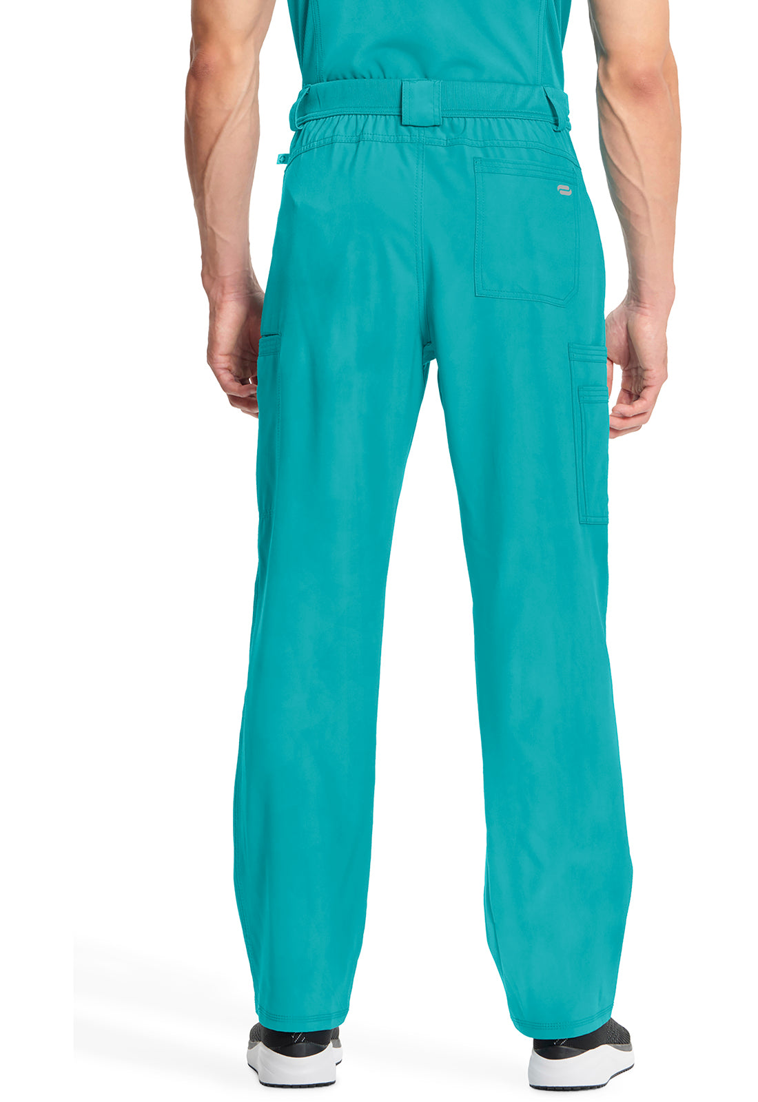 Classics CK200A Men's Fly Front Pants Teal Blue Model Image Back | Infinity