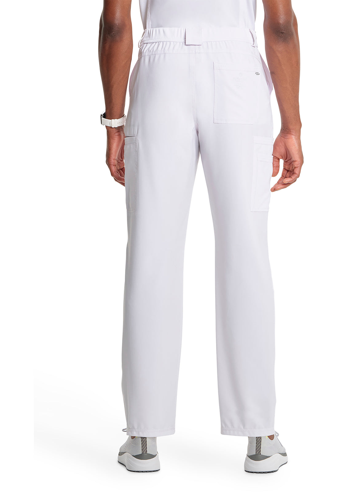 Classics CK200A Men's Fly Front Pants White Model Image Back | Infinity