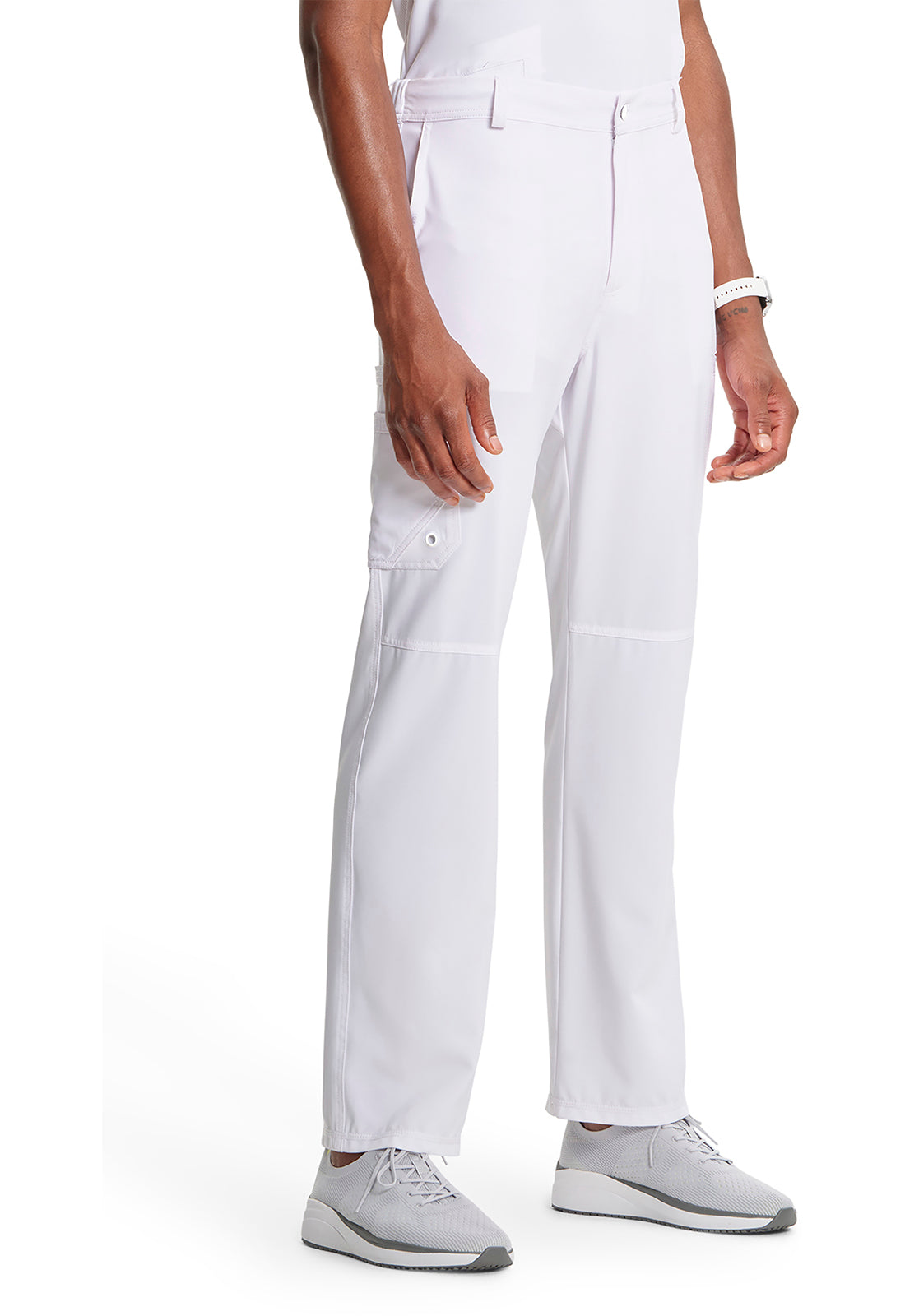 Classics CK200A Men's Fly Front Pants White Model Image Left Side | Infinity