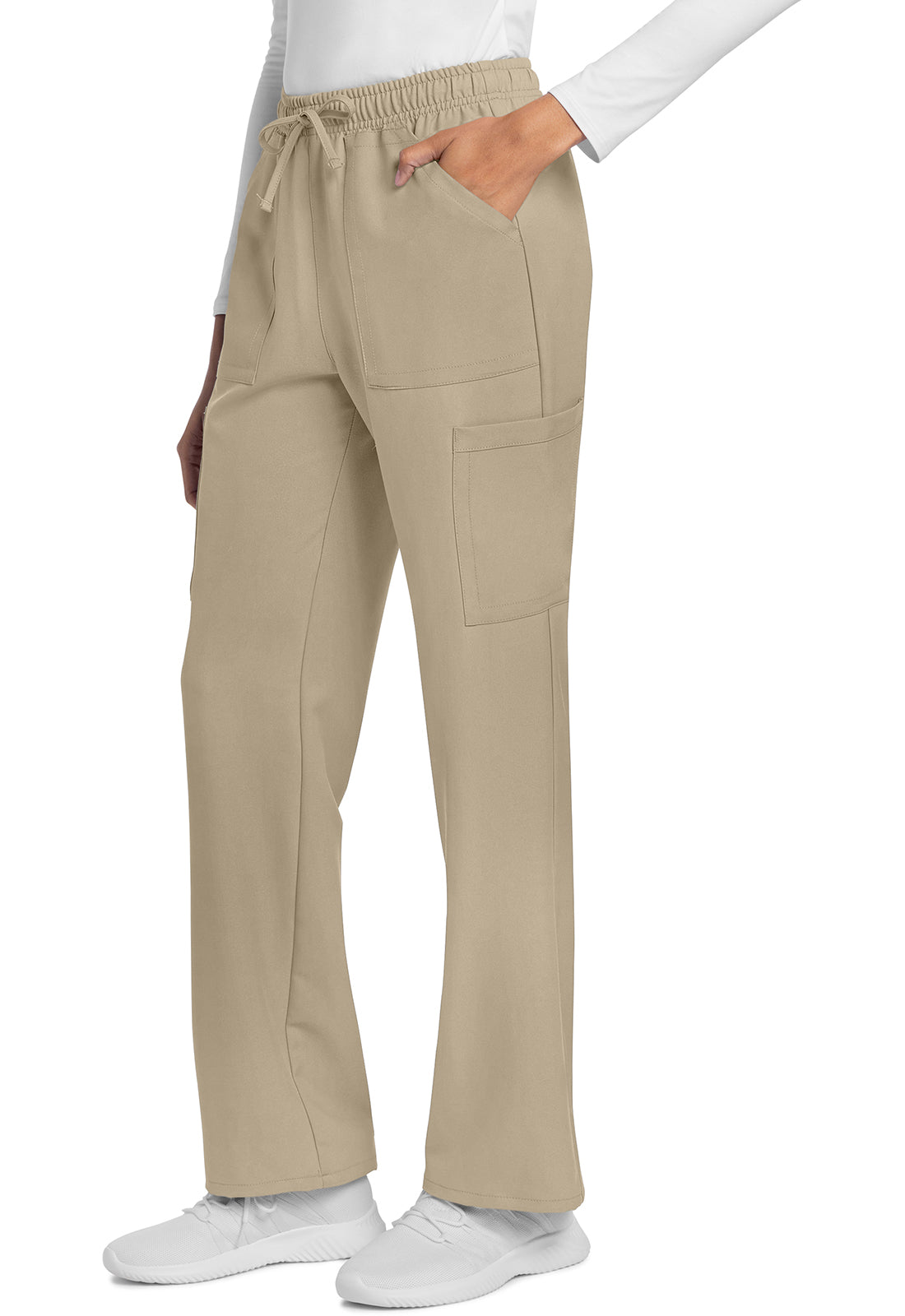 Originals Ultra CK272A Mid Rise Drawstring Trouser Cargo Pants KHAKI Model Image Right Side | Cherokee