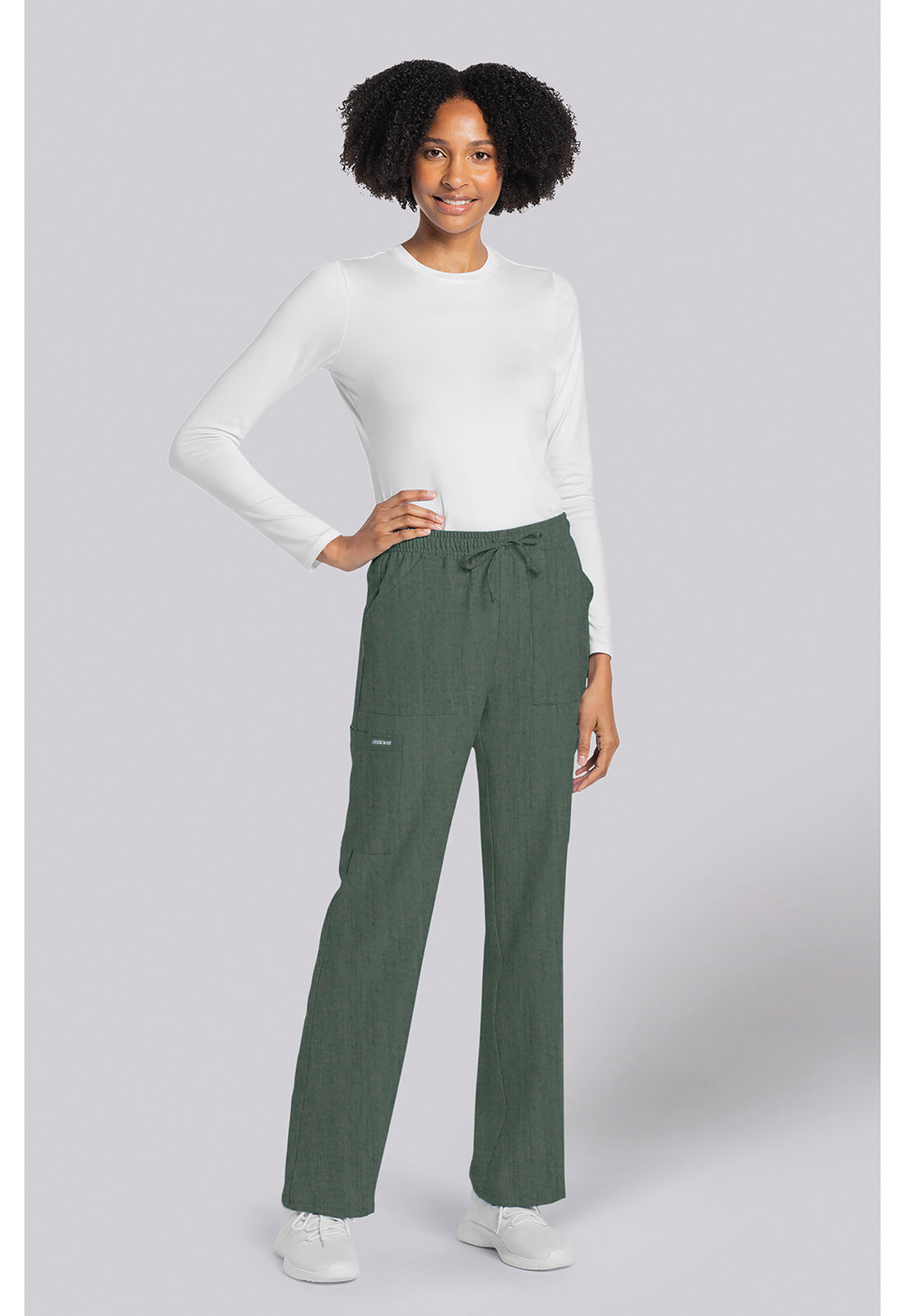 Workwear Originals Ultra CK272A Women's Mid Rise Drawstring Trouser Cargo Scrub Pants image 2