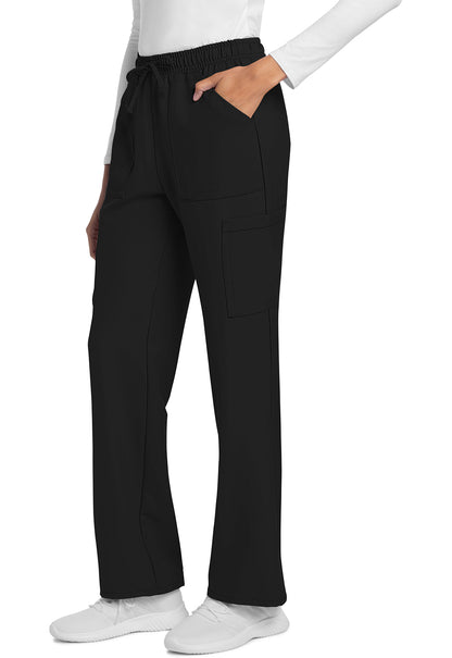 Workwear Originals Ultra CK272A Women's Mid Rise Drawstring Trouser Cargo Scrub Pants Black