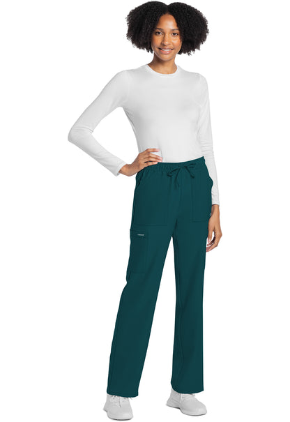 Workwear Originals Ultra CK272A Women's Mid Rise Drawstring Trouser Cargo Scrub Pants Caribbean Blue
