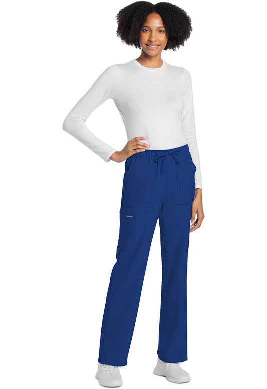 Workwear Originals Ultra CK272A Women's Mid Rise Drawstring Trouser Cargo Scrub Pants Galaxy Blue
