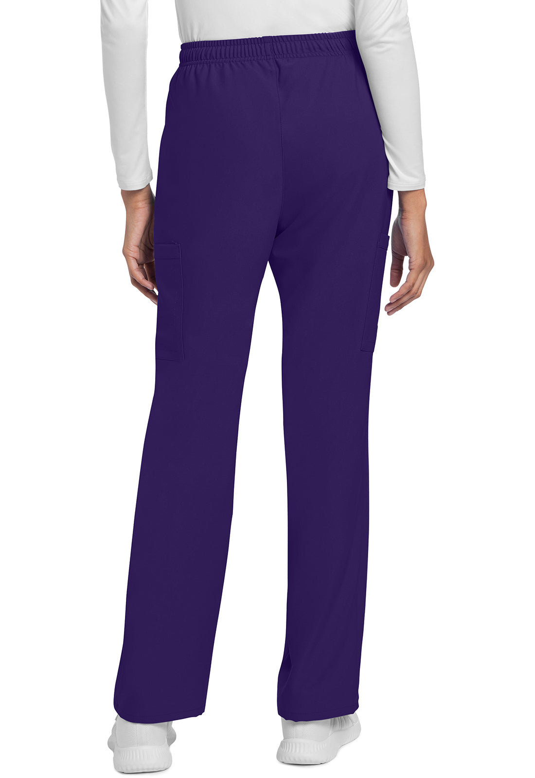 Workwear Originals Ultra CK272A Women's Mid Rise Drawstring Trouser Cargo Scrub Pants Grape